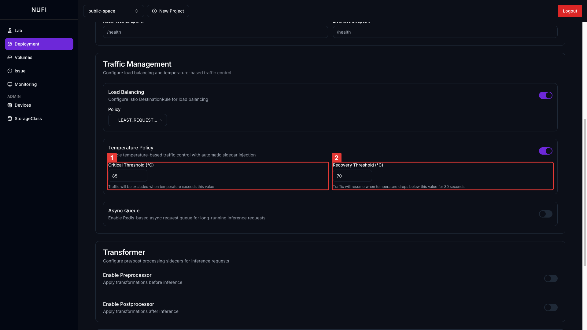 Temperature Policy 활성화