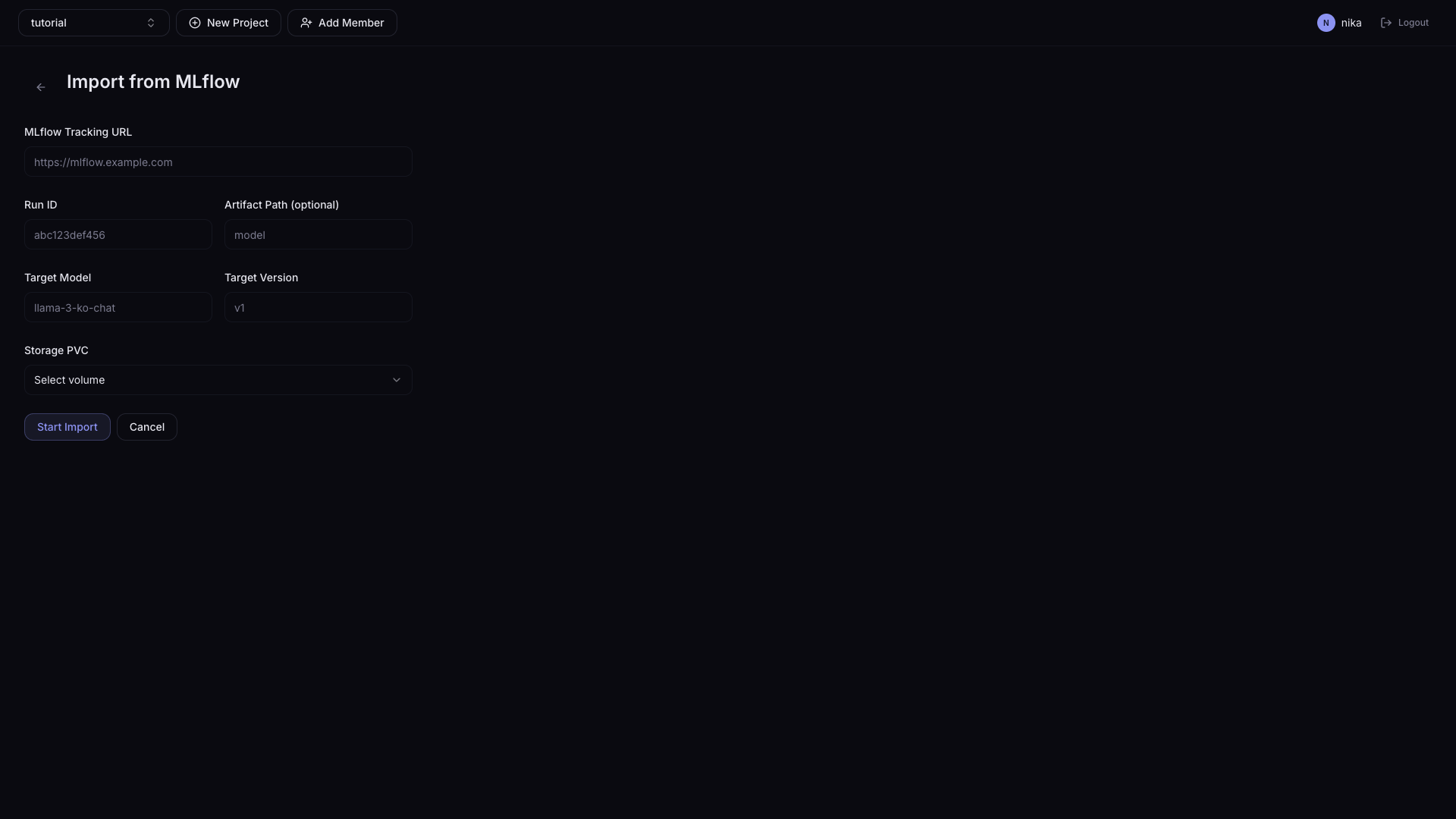MLflow Pull Import