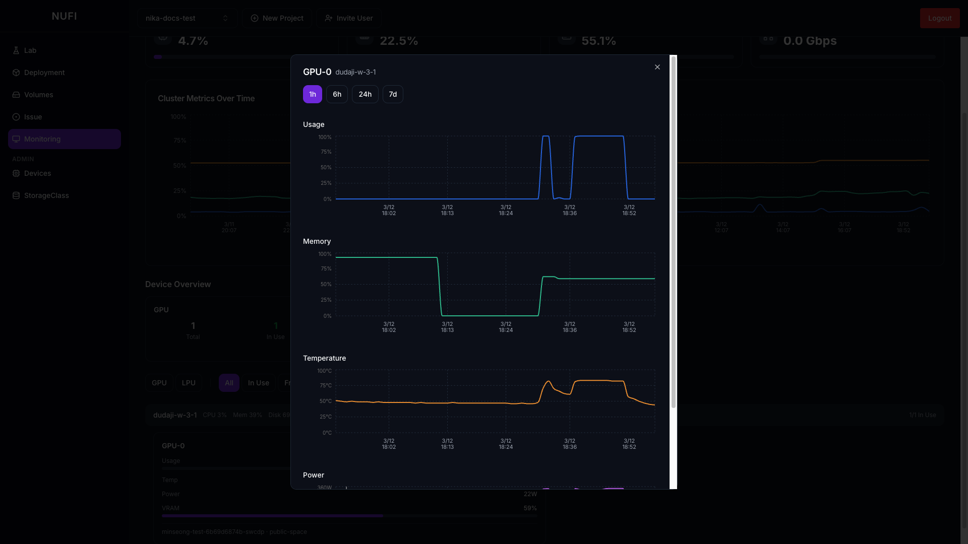 디바이스 상세 그래프