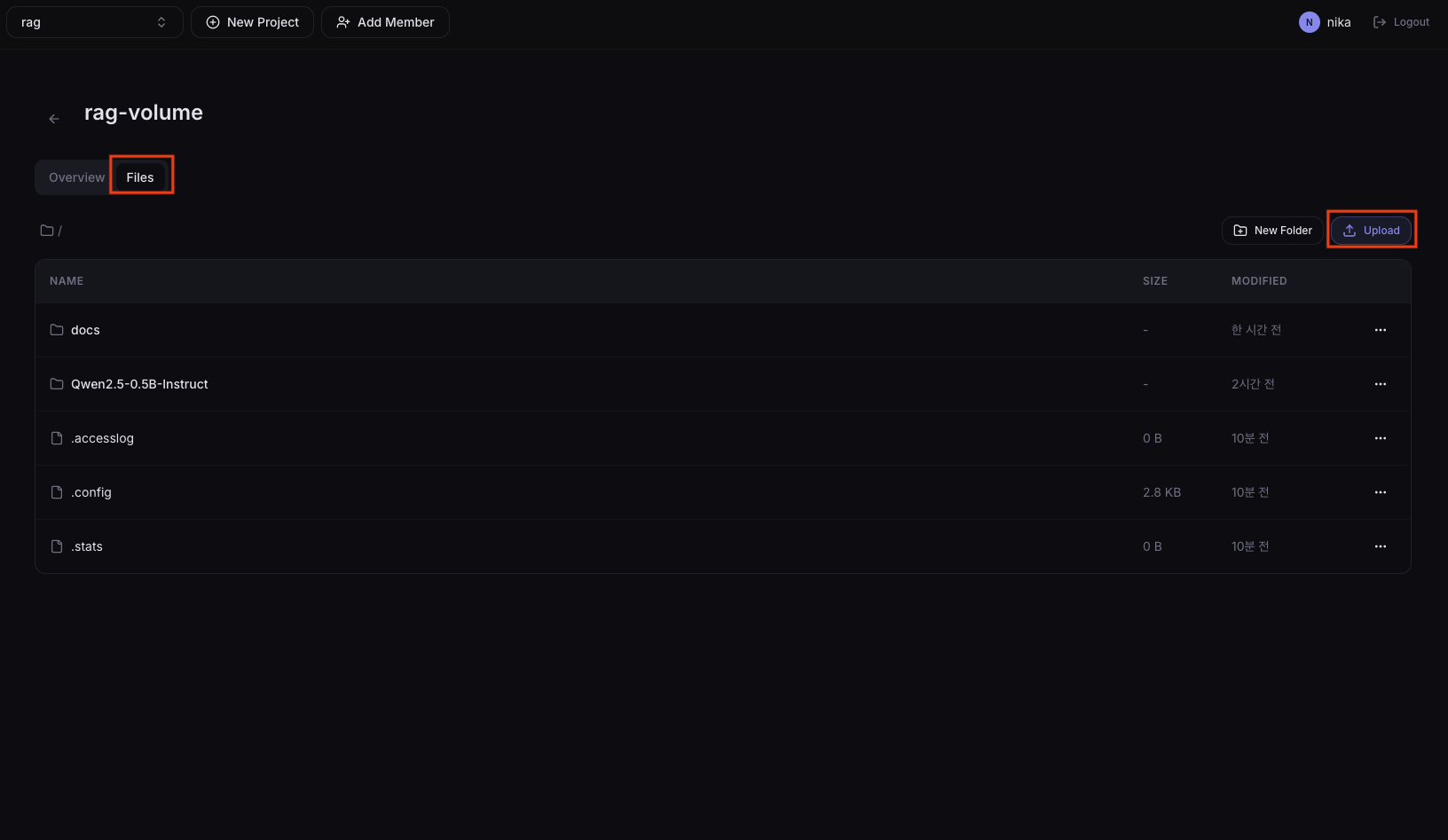 Volume Files Upload