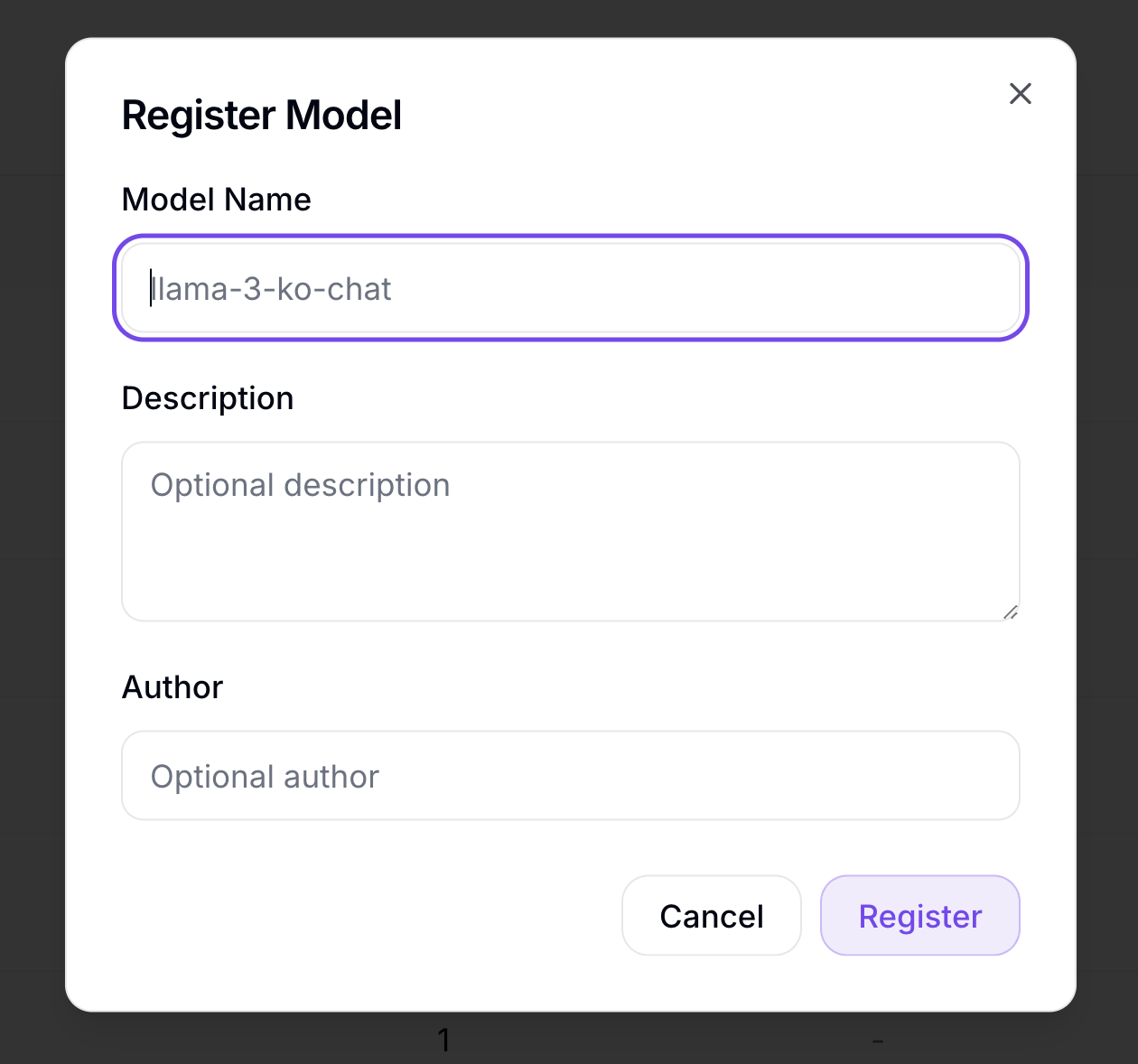 Register a model