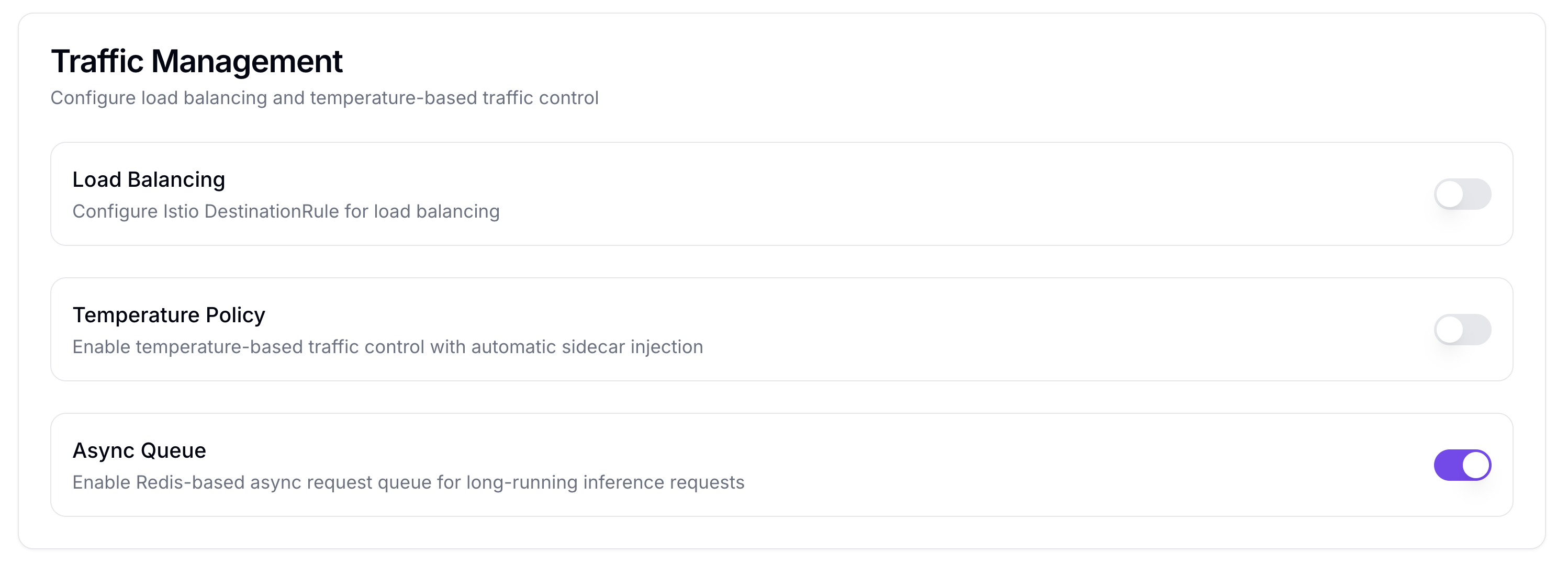 Traffic Management basic settings
